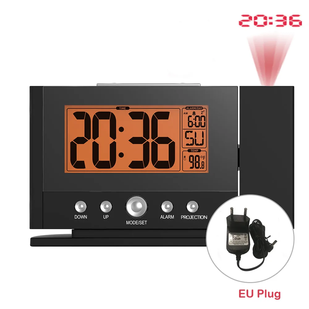 Baldr ЖК-цифровые проекционные часы будильник Повтор постоянное время настенный потолочный проектор датчик температуры настольный термометр EU штекер