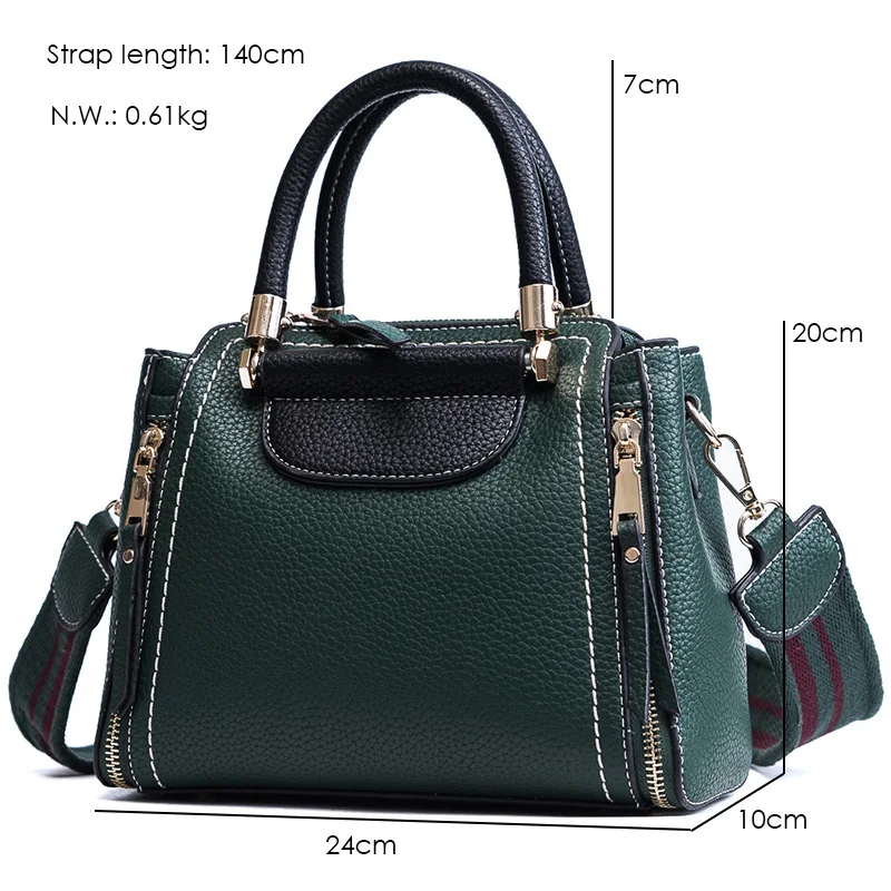 Janespri High Capacity Soft PU Leather Female Handbags Fashion Panelled Women Shoulder Bag Daily Women Casual Tote Messenger Bag (16)