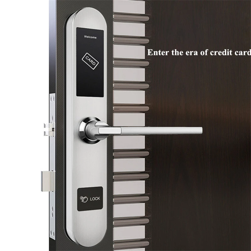  Hotel Door Lock System Stainless Steel Intelligent RFID Digital Card Key Unlock Gold/Silver Anti-ru - 33037448410