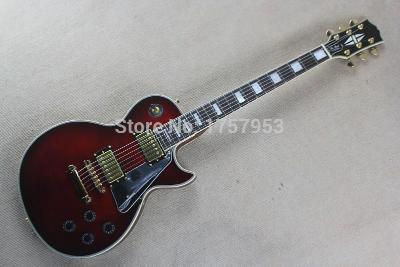 

Free Shipping Factory custom shop 2017 new Top Quality One Piece Neck custom Wine red tiger stripes electric guitar 1 1