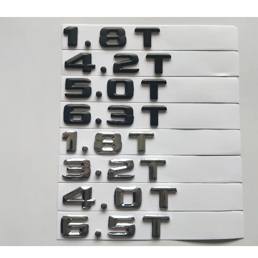 

Exhaust Volume Displacement Emblem Emblems 1.5T 1.6T 1.8T 2.0T 3.0T 4.0T 5.0T 6.0T 6.3T 3.2T 4.5T for Mercedes Benz AMG TURBO