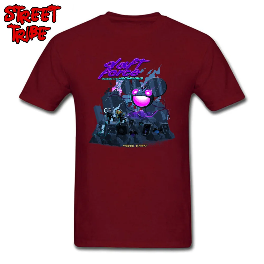 Daft Force Cotton Fabric Tops T Shirt for Men Design T-shirts Cool Funny Crew Neck Tees Short Sleeve Free Shipping Daft Force maroon