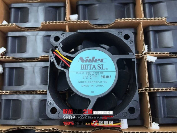 

3-проводной серверный Вентилятор охлаждения Nidec D06T-12TH DC 12,5 V 0.11A 60x60x25 мм