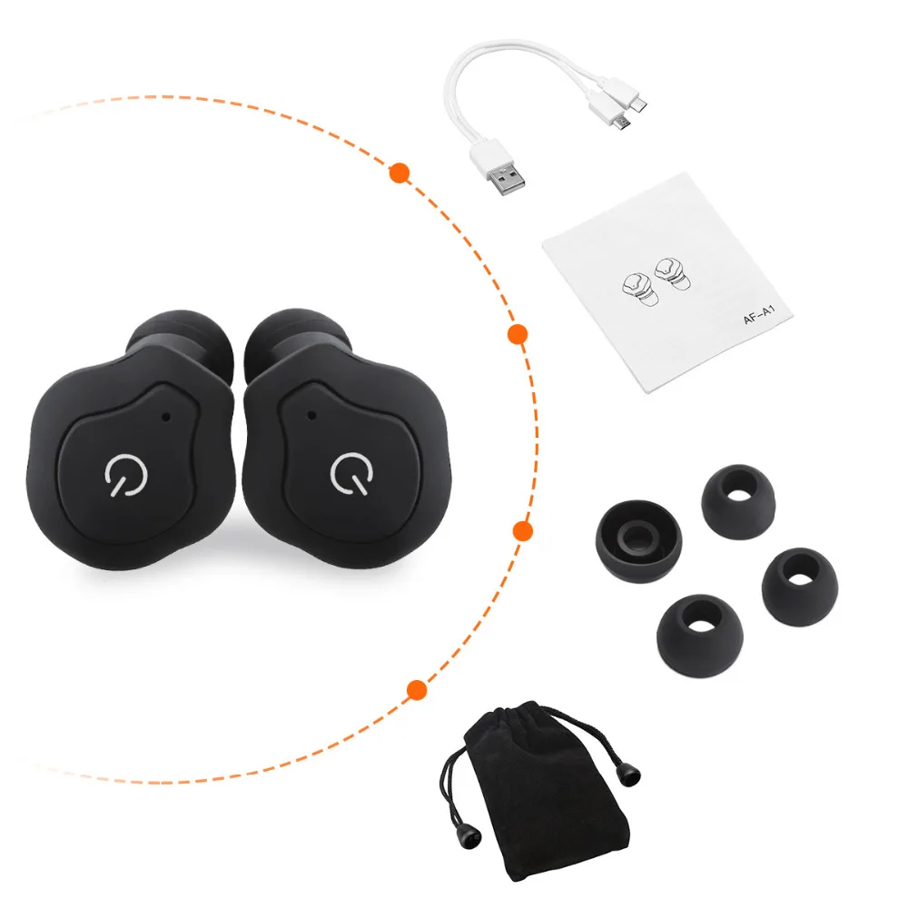 Exquizon AF-A1 twins wireless Bluetooth earphone earphone In-Ear Stereo Bluetooth Earphones Earbuds Headset for iPhone Android (7)