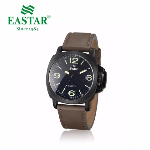 Vermelho e Verde Vestido de Quartzo Relógio de Pulso Eastar Moda Masculino Relógio Esporte Cinta Senhoras Data Luxo Aço Inoxidável Case