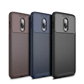 

Luxury Carbon Fiber Protecitve Phone Cover Case For Oneplus 6T Silicone Soft Slim Back Shockproof Case For Oneplus 6T Coque