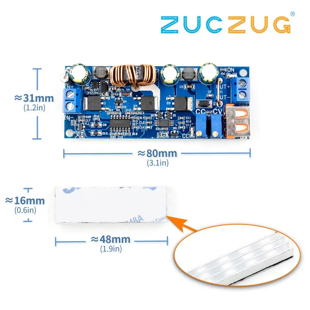 DC 2V 24V до 3V 30V 80W USB Повышающий Модуль питания Регулируемый преобразователь