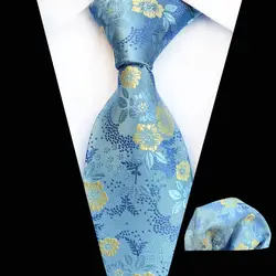 Для Мужчин's Галстуки Небесно голубой Пейсли шёлк-жаккард галстук Hanky набор мужчин's бизнес подарок галстуки для мужчин галстуки карман