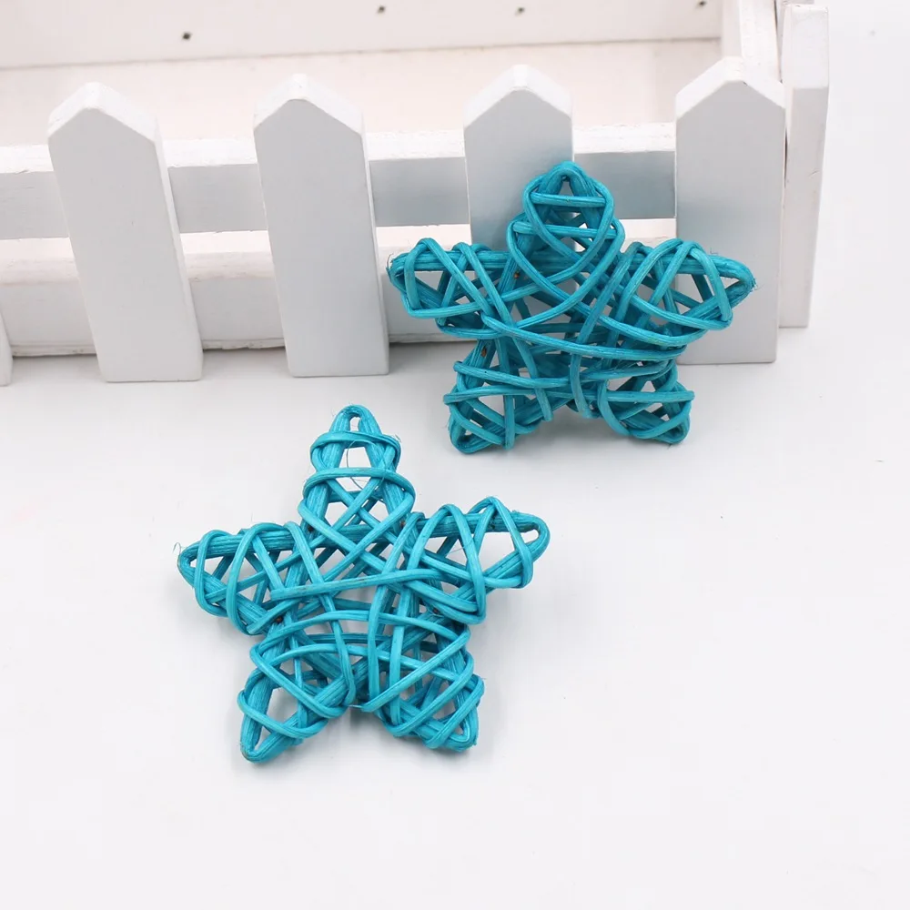 5PCS 6cm Cute Rattan Star Sepak Takraw Christmas Gift Birthday Party Family Party Decoration DIY Home Crafts