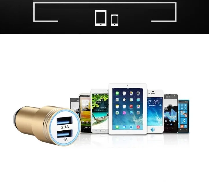 USB quick car charger apple android charg adapter iphone dual USB port cigarette lighter conversion plug car glass breaker