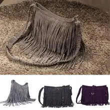 Горячая новинка Женская мода Бахрома Кисточкой Плечо мессенджер через тело сумка сумки