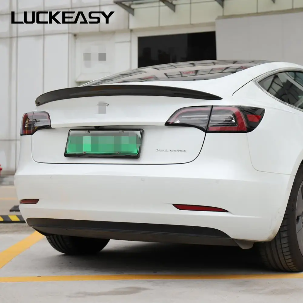 Автомобильный спойлер LUCKEASY для Tesla model 3 из углеродного волокна багажника модель