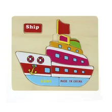 High Quality Wooden Animals Kid Children Educational Toy Puzzle Cartoon Baby Aug24