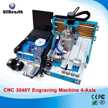 Desktop mini cnc router 3040Y 4 axis engravnig machine 800w water cooled cnc machine mini lathe