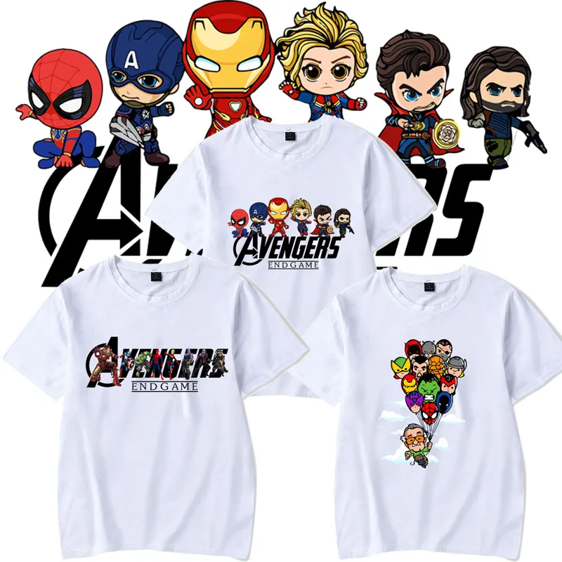 

Avengers Endgame Men T Shirt Marvel Cute Cartoon Pattern Anime Tee MCU Harajuku Large Size 4XL Streetwear Unisex Drop Shipping