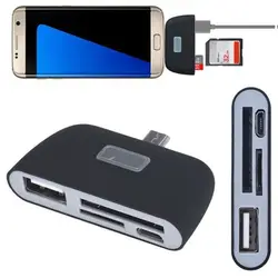 Адаптер для чтения карт памяти Micro USB 3 в 1 OTG USB/TF/SD адаптер для samsung