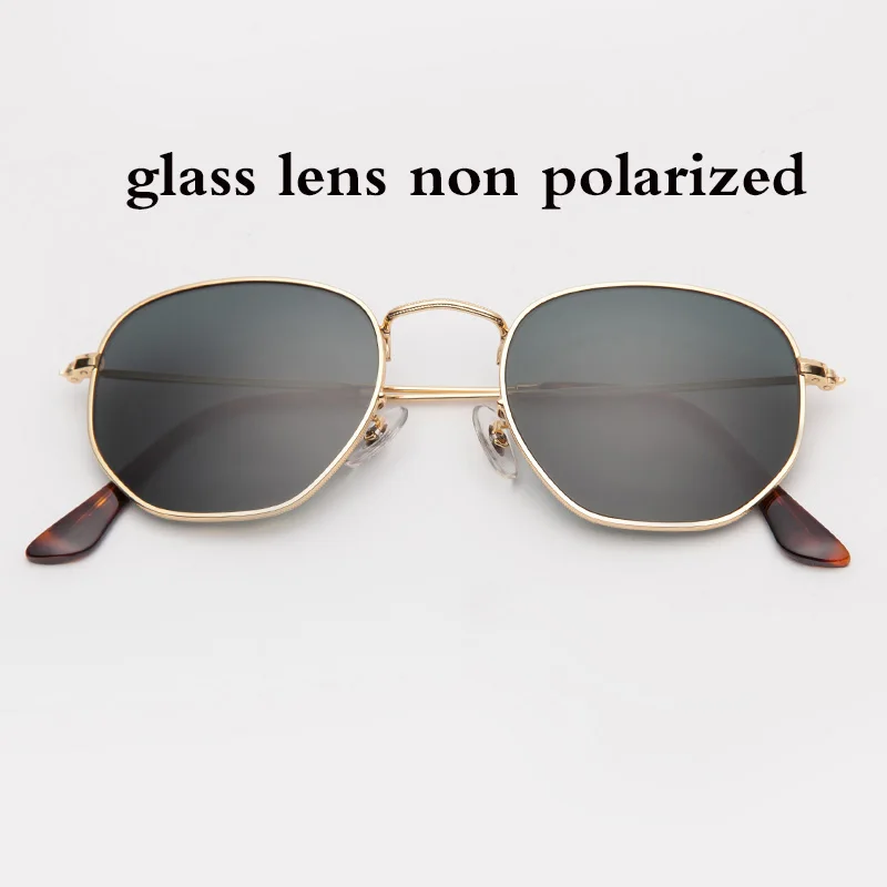 3548 поляризованные солнцезащитные очки для мужчин и женщин 52 мм градиентные стеклянные линзы шестиугольная металлическая оправа зеркальные солнцезащитные очки oculos de sol Gafas UV400 - Цвет линз: gray glass