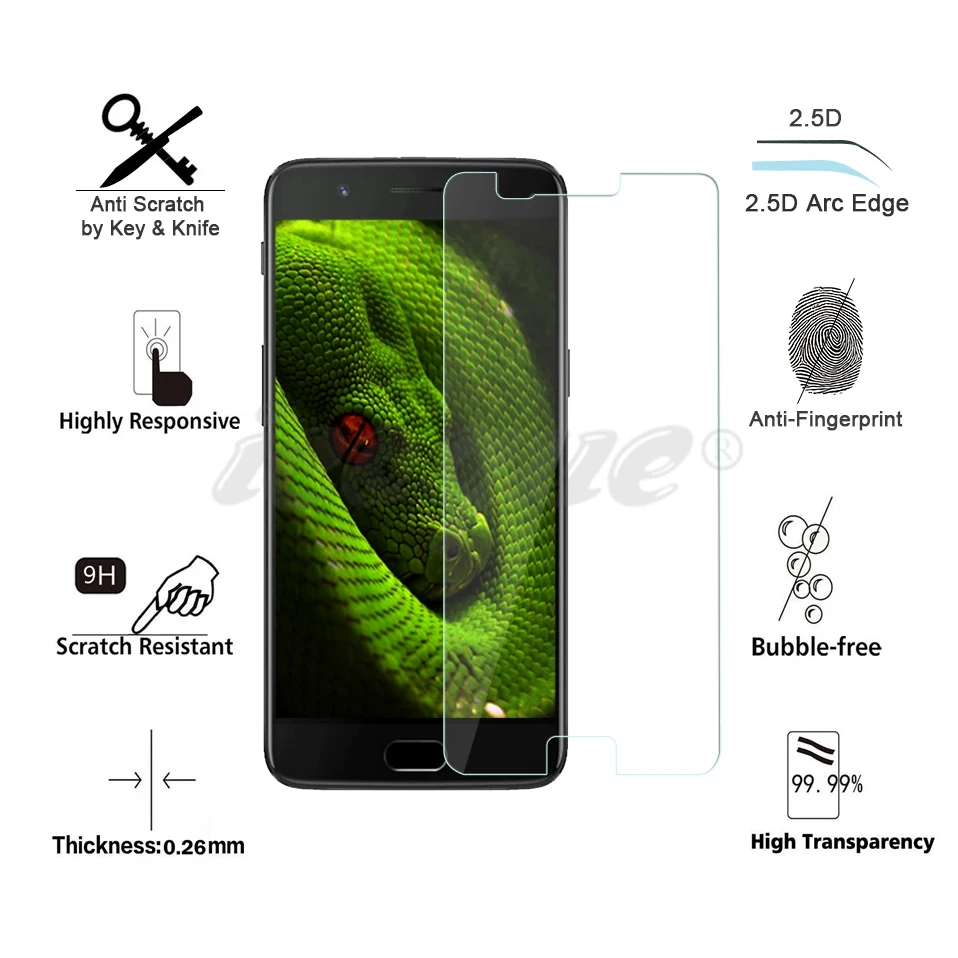 Icoque 2.5D 9H Glass for Oneplus 5 Tempered Glass Screen Protector 1+5 Curved Film Display for Oneplus5 One Plus Oneplus 5 Glass (2)