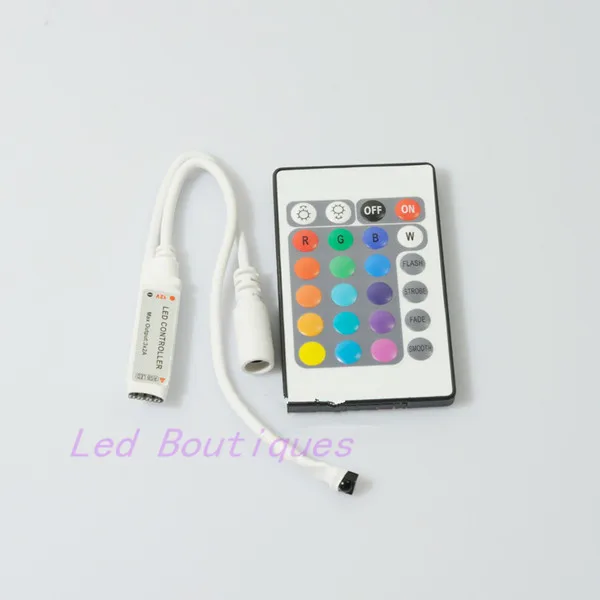 

Free Shipping Mini 24 key IR Remote Controller RGB Color With led Control Dimmer 12V for 5050 / 3528 Led Strip Light