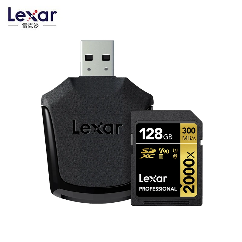 Оригинальная флеш-карта Lexar 300 МБ/с./с, 64 ГБ памяти, sd-карта, 32 ГБ, 128 ГБ, 2000x, SDXC, UHS-II, U3, высокая скорость, карта для 3D 4K цифровой DSLR камеры
