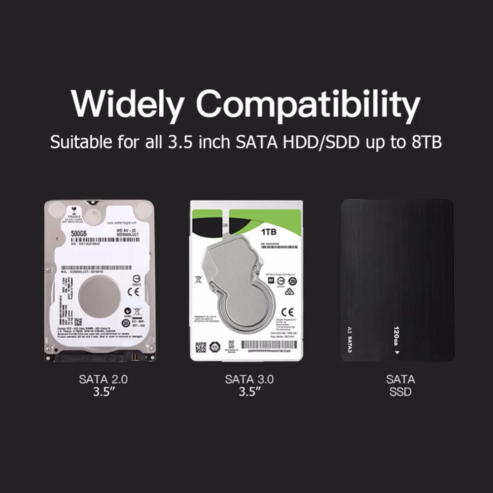 3,5 корпус для жесткого диска корпус USB 3,0 на SATA 12 V 2A внешний корпус для жесткого диска для ноутбуков Аксессуары