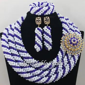 

Shining African Gold Jewelry Set New Nigerian Wedding Necklace Best Design Handmade Item NCD084