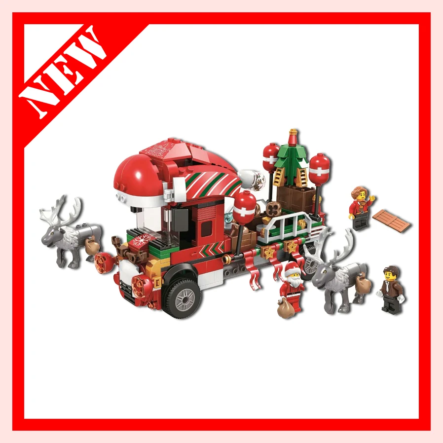 

compatible legoings Christmas gift New Winter Holiday Snowglobe Santa DIY Model Building Kit Blocks Gifts Children Toys Bricks