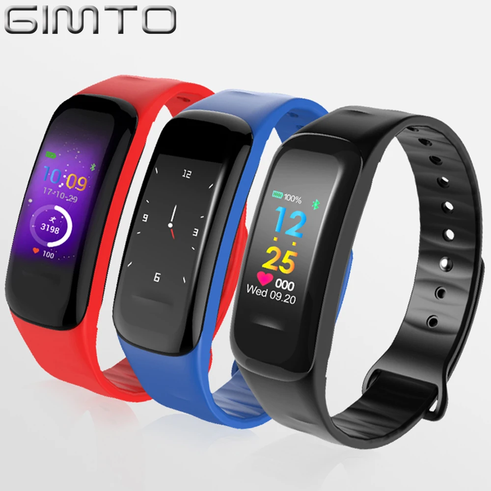 

GIMTO 2018 Sport Smart Bracelet Watch Women Men Digital LED Clock Blood Pressure Heart Rate Calories Pedometer For iOS Android