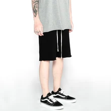 Горячая распродажа мужские летние модные корейские короткие Большая мужская одежда в уличном стиле 30-40 черные/серые шорты низкие мужские шорты хип-хоп Уличная