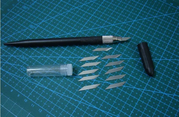 

2 pcs per lot High quality 12 pcs blades 9 sea 303 metal carving pen knife perfect sculpture wood knife for airplane hobby DIY