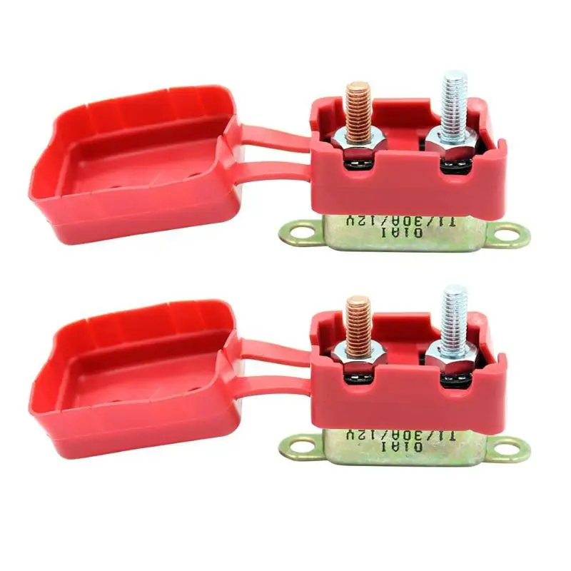 

2Pcs 30A AMP 12V Car Circuit Breaker Vehicle Terminal Block Protector Adapter With Cover Auto Reset Dual Battery Fuse New