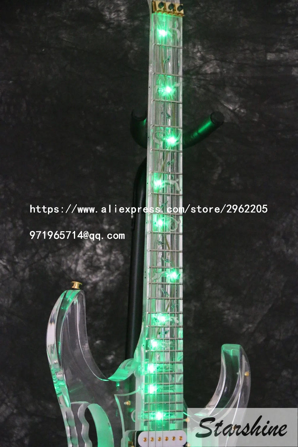 Nstock Starshine SR-LBC-033 красочные хрустальные электрогитары зеленый светодиодный светильник корпус и шея Полный акриловый корпус шеи