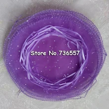 100 шт./лот) 34 см/диаметр 13 дюймов Золото Круглый мешок подарков из органзы Сладкий мешок свадьба сумка для продажи