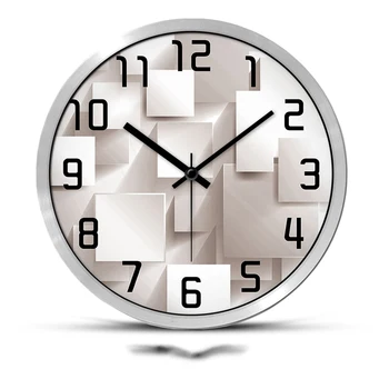 

12/14 Inch Creative Style Wall Clock Geometry Pattern Needle Quartz 12 Hours Digital Modern Watch Clocks for Bedroom Decoration