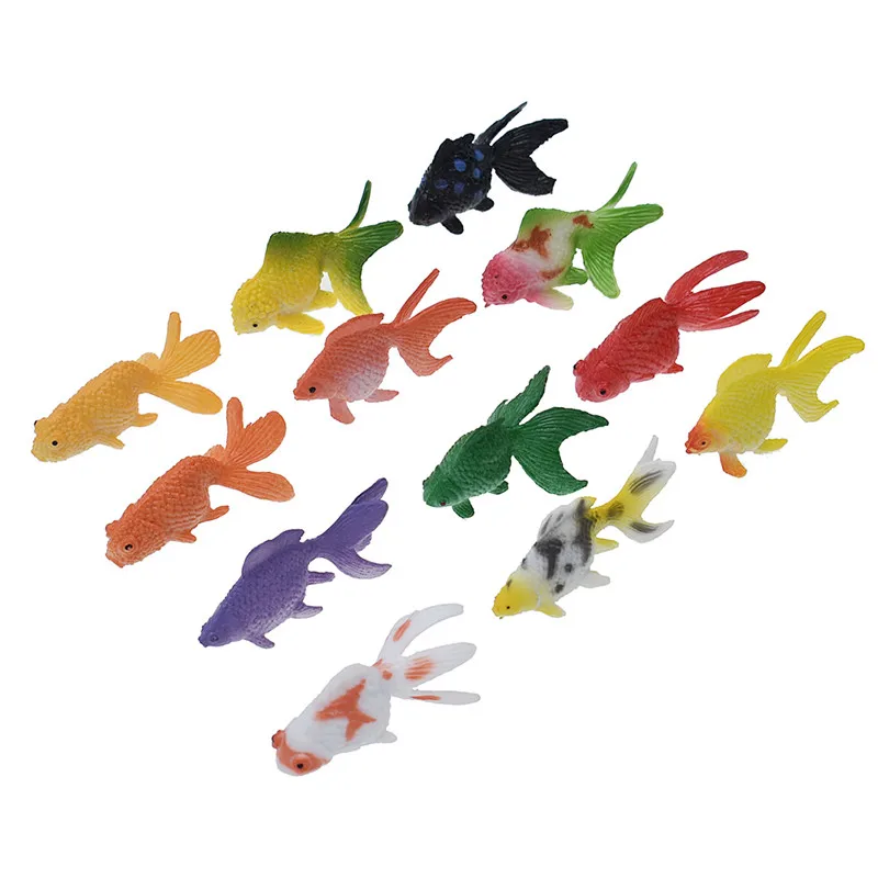 

12pcs Colorful Fish Micro Toy Model Mini Pond Doll House Miniature Figurine Supplies Modern Home Table Gardens Decor Wholesale