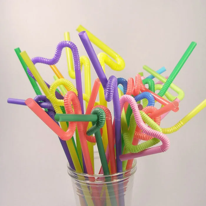 100pcs/lot Colored Art Straw Drinking Straws / Cola Straws/ Drink Plastic Straw For Wedding