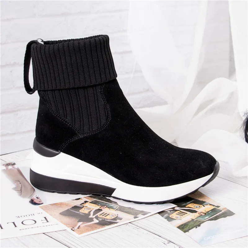 BELISS 2018 new design fashion ankle boots for women sneaker boots women wedges genuine leather (16)