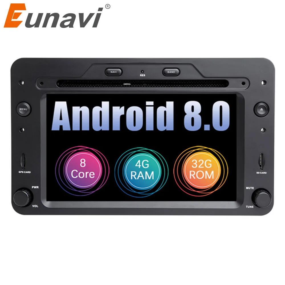 

Eunavi 8 Octa core Car Multimedia player 1 din Auto DVD android 8.0 7 Inch For Alfa Romeo mito 2008- 4G RAM Radio FM GPS Navi