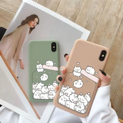 

abay cat Cute cartoon animation silicone Cases For iPhone 6 7 8 plus Phone Cover for iphone X XS XR Max case Coque Etui*