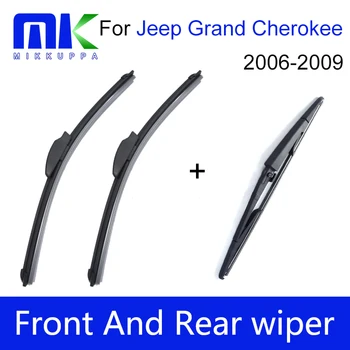 

Front&Rear Wiper Blade For Jeep Grand Cherokee 2006 2007 2008 2009 Windshield Windscreen Wiper Silicone Rubber Auto Accessories