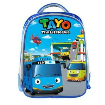 

TAYO Bus Blue School Bags for Teenagers Cartoon Cars 13 inch 3D Printing Boys Girls Children Kids School Bag