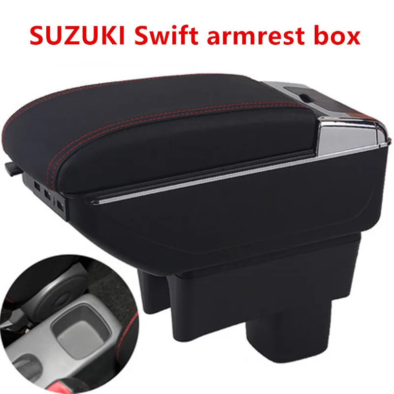 

Centre Console Storage Box For Suzuki Swift 2005-2018 Armrest Arm Rest Rotatable Car accessories