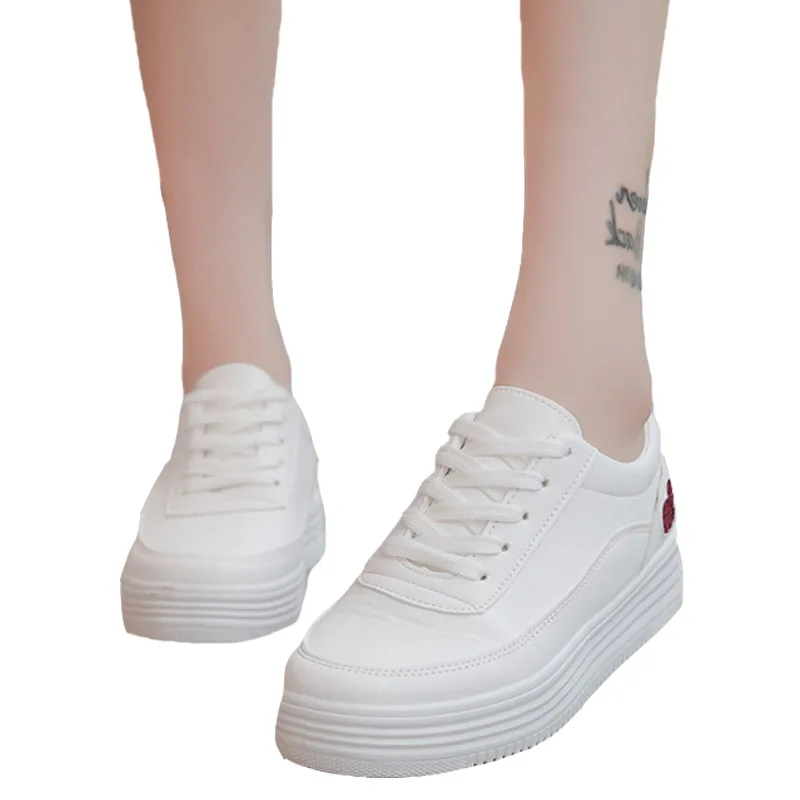 VTOTA/белые туфли Женские кроссовки на платформе из искусственной кожи Zapatillas Mujer