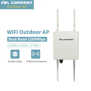 

1200Mbps 48V PoE Outdoor AP CPE 802.11af at Dual Band 2.4G 5G Wireless Access Point WiFi Signal Booster 4*8db Detachable Antenna