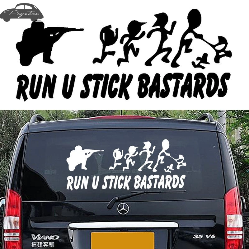 Run U Stick Bastards мотоцикл маленькая Автомобильная виниловая наклейка забавная на