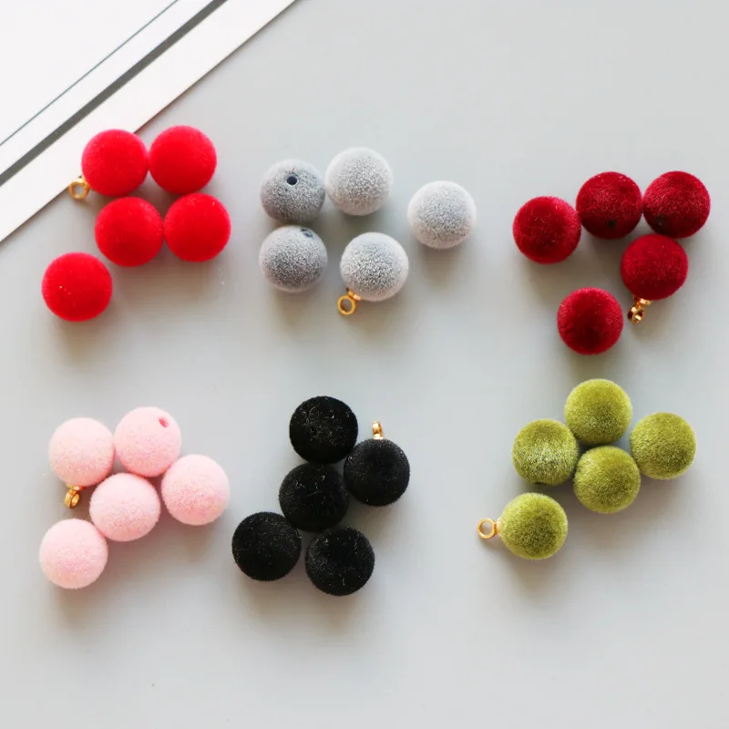 10PCS/Pack Color Handmade Plant Fluff Earrings Pendant Ball DIY Manual Accessories Materia Apparel Sewing Craft Supplies 0.8CM | Дом и сад