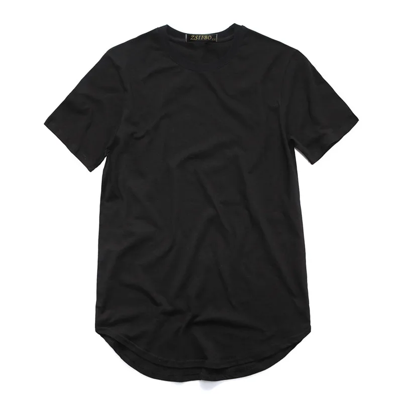 Высокое качество, уличная мужская длинная свободная футболка большого размера в стиле хип-хоп, длинная изогнутая футболка большого размера, Мужская футболка TX135