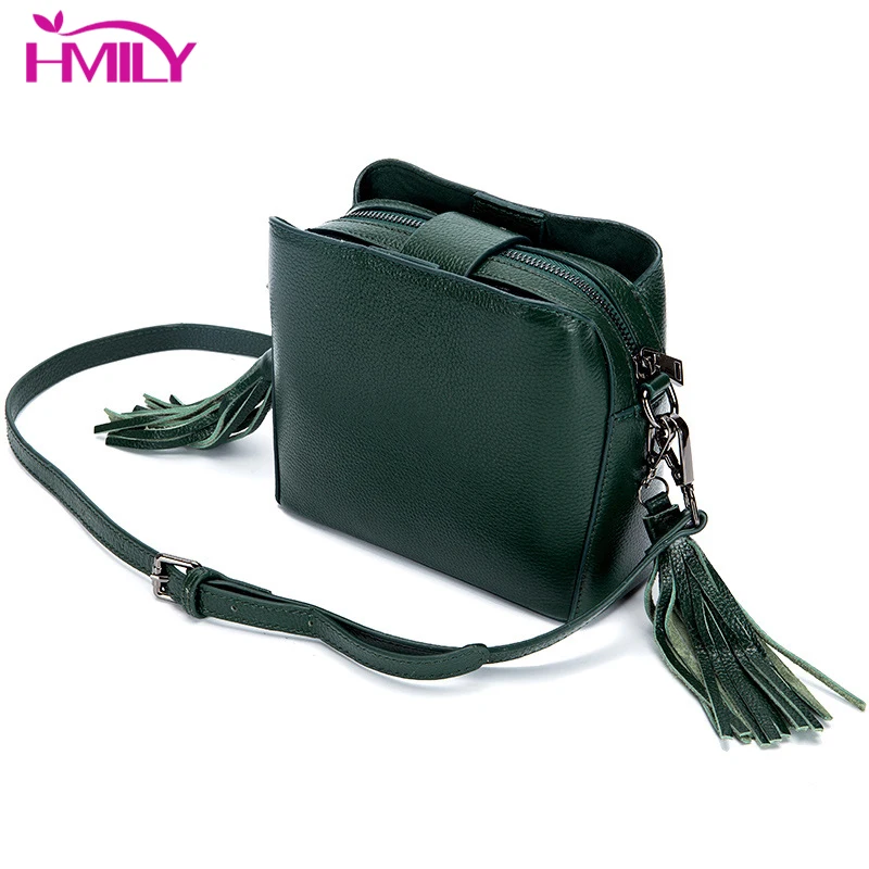 

HMILY 100% Genuine Leather Womens Shoulder Bags Trendy Designer Messenger Bag Natural Cowhide Female Handbags Retro Shopping Bag