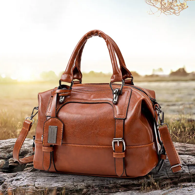 

Women handbag 2019 new elegant leather handbags solid color women ladies bags solid color wear resistant female totes
