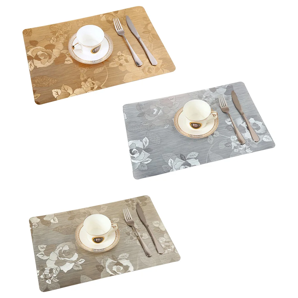 

Three Colors Individual Table Placemats For Kitchen Tableware Dinner Table Mat Waterproof Pad Linen Coaster Stand Hot Non-Slip